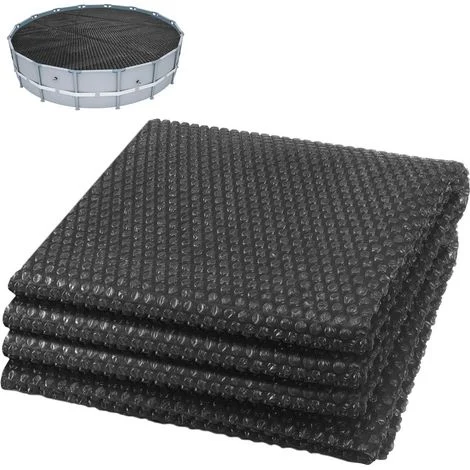 VOUNOT® Telo Termico per Piscina Rotonda Ø 305 cm, Copertura Solare a Bolle 120 µm, Tagliabile, Riscaldamento Acqua Piscina, Nero
