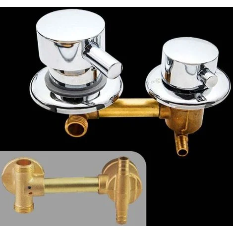 Miscelatore termostatico a 2 vie per doccia, rubinetto per cabina doccia in ottone, miscelatore per cabina doccia con interasse di 10 cm, 2 vie 10 cm