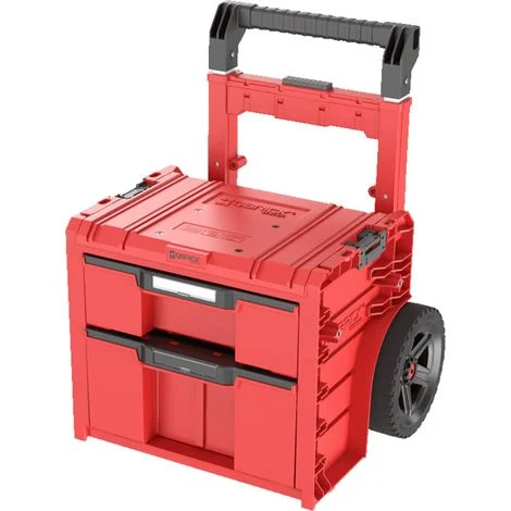 Qbrick System PRO Cart 2.0 Plus Drawer 2 Red Ultra HD Box mobile su ruote 520 x 415 x 660 mm 9,5 l 12 l manico doppio telescopico staccabile