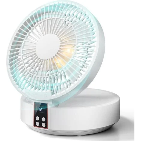 Ventilatore da tavolo con telecomando, piccolo ventilatore da scrivania, ventilatore USB ricaricabile, 3 velocità, silenzioso, potente, portatile, ideale per camera da letto, casa