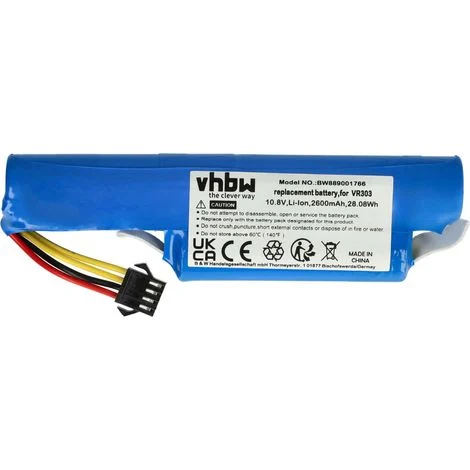 vhbw 1x batteria compatibile con Redmond RV-R151, RV-R150 home cleaner (2600mAh, 10,8V, Li-Ion)