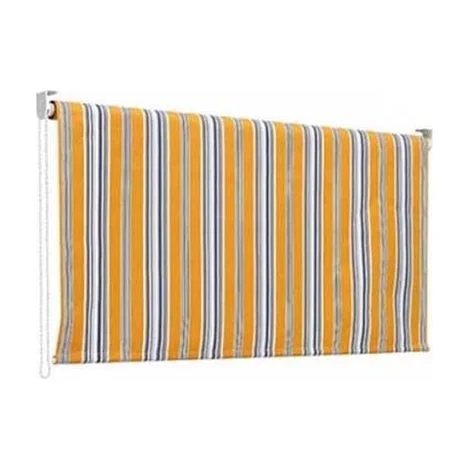 Tenda da sole 200x300 cm con catenella da esterno rigato giallo a caduta avvolgibile