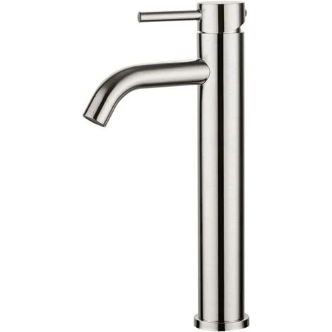 Rubinetto per lavabo da bagno, miscelatore a bocca alta, miscelatore con attacco per acqua calda/fredda, grigio
