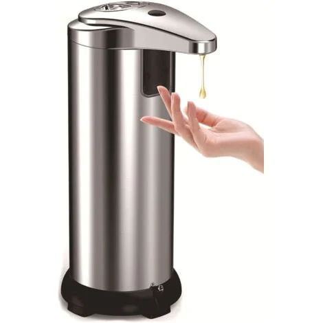 Dispenser automatico di sapone con sensore a infrarossi e base impermeabile senza contatto.
