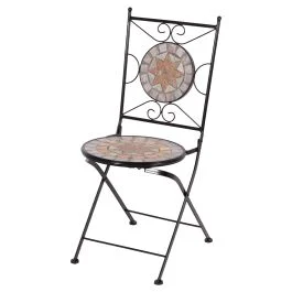 Sedia pieghevole in ferro e ceramica, Cipro Esté
