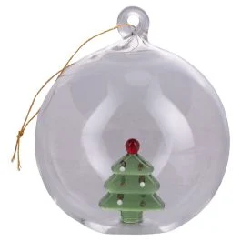 Pallina natalizia in vetro borosilicato, decorazione interna albero di natale 3D, Xmas