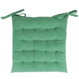 Cuscino sedia con lacci 40x40 cm, verde amazzonia, Sibilla