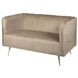 Divano vintage 2 posti 126x75x82 cm, tortora, Sibilla