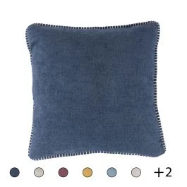 Cuscino arredo, con bordo, effetto ciniglia, 50x50 cm, Sibilla