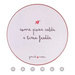 Piatto pizza/portata in ceramica, Grandi Amori