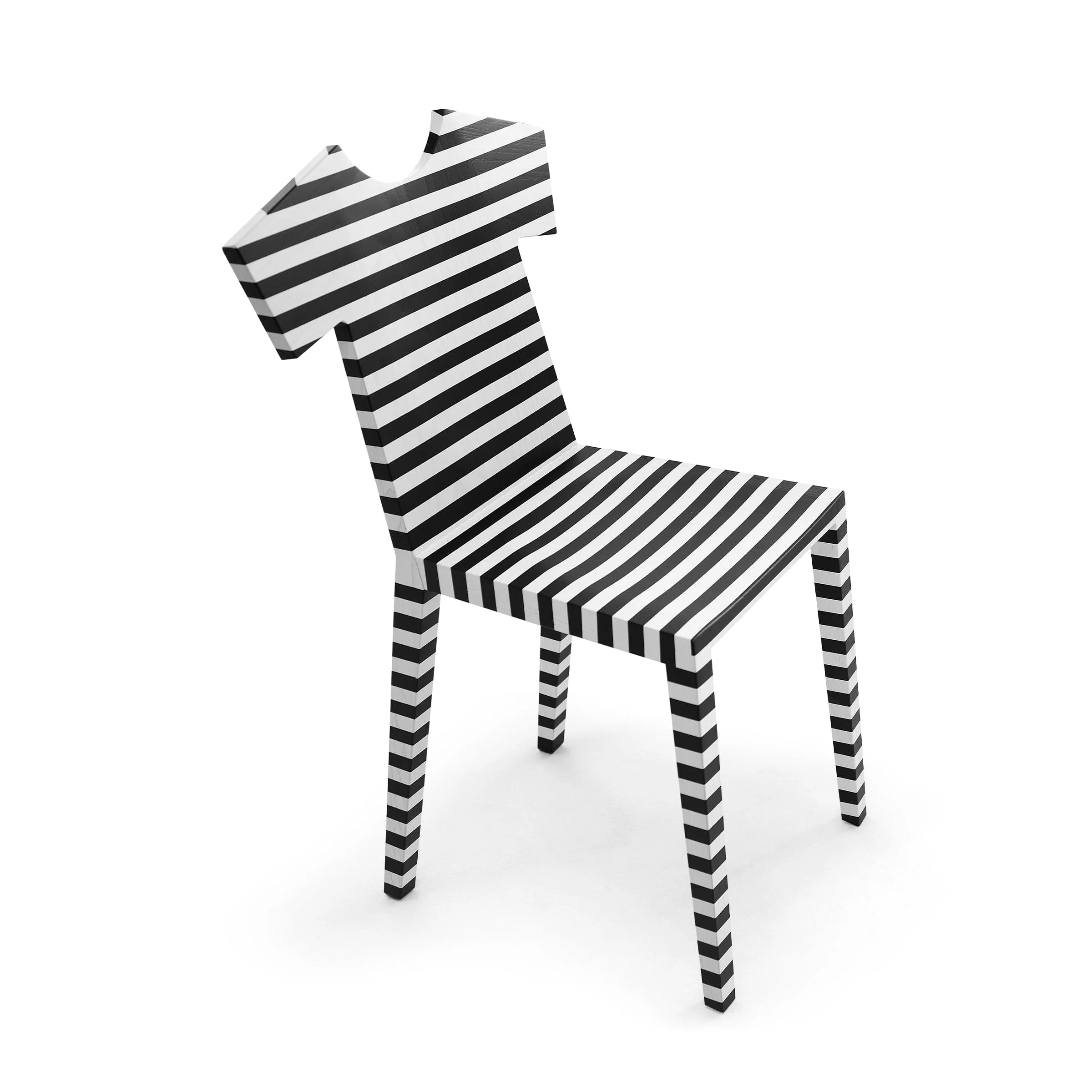 Sedia T-CHAIR Nero e Bianco di Annebet Philips per Mogg