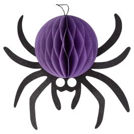 Ragno decorativo 3D in carta con chiusura in velcro h. 18 cm, Halloween