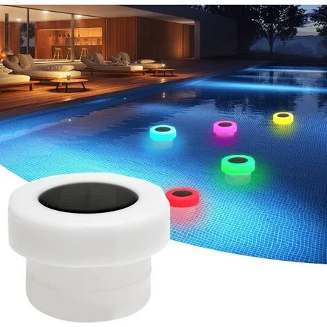 Dispenser galleggiante di cloro per piscine, con illuminazione solare, adatto per jacuzzi, piscine e spa.