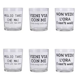 Set 6 bicchieri acqua 270 ml con scritta, Moods Sibilla