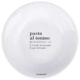 Piatto fondo tondo in vetro opalino, bianco, Victionary Pasta al tonno