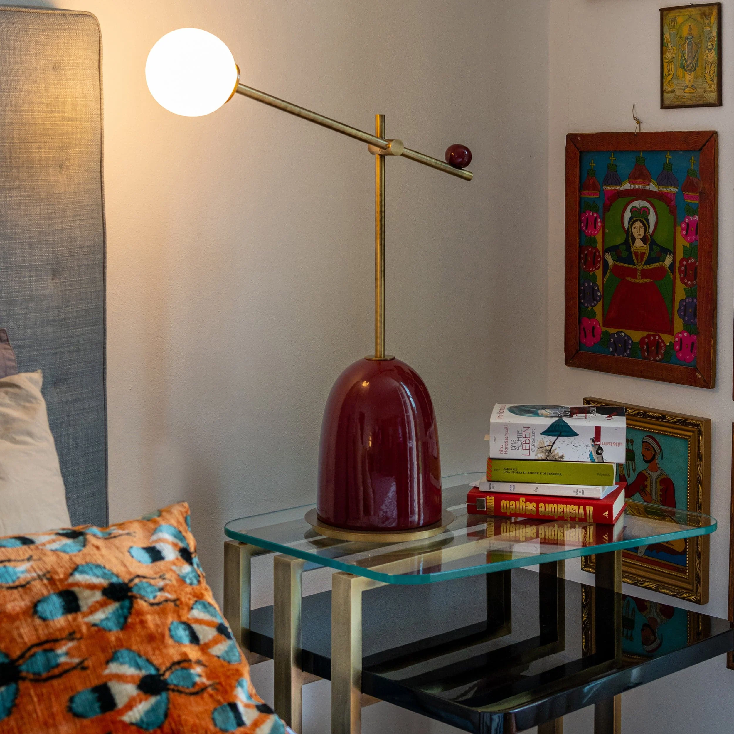 Lampada da tavolo PINS Rosso scuro di La Récréation per Marioni