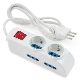 Multipresa 6 posizioni 2 Schuko, 4 bipasso, Kooper