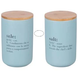 Barattolo sale 1000 ml in gres e bambù, Victionary