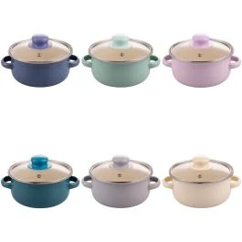 Casseruola smaltata con coperchio in vetro 18 cm, SìChef