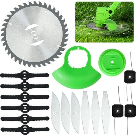 Accessori di ricambio per lame per decespugliatore a batteria da 18 pezzi, set di lame in metallo, lame da giardino di ricambio, lame per tosaerba in acciaio inossidabile