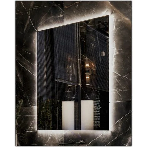 Specchio illuminato a LED 85x95 Impermeabile IP65 Appendibile Verticale Orizzontale