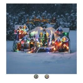 Villaggio natalizio con musica, movimento e 42 led 42,5x24x31 cm, Santa's House