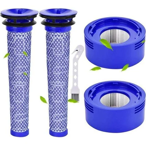 Filtro V8 per Dyson V7 V8, pre-filtro e filtro motore in 2 pezzi per aspirapolvere senza fili Dyson V8 V7 Animal Plus Extra Absolute Fluffy, set di filtri HEPA per la testina motore con spazzola per l