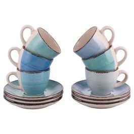 Set 6 tazzine caffè con piattino, Baita Acqua