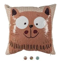 Cuscino arredo 40x40 cm gatto con paillettes