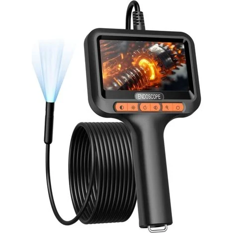 Telecamera endoscopica da 10 m con schermo e luce, telecamera per tubi HD 1920p con schermo IPS da 4,3 pollici e 8 LED regolabili, telecamera di ispezione IP67, cavo endoscopio semirigido da 8 mm, sen