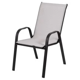 Sedia da esterno con braccioli ,grigio, Esté