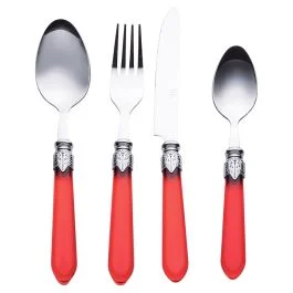 Set 24 posate, impugnatura rossa, Imperial Red