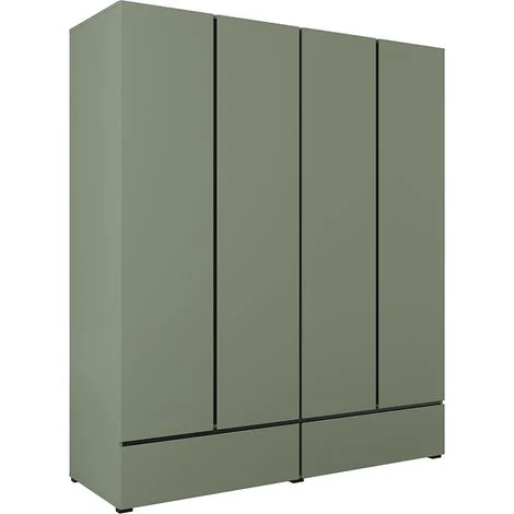 Armadio 4 ante 2 cassetti Lilia verde 210cm