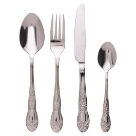 Set 24 posate in acciaio inox, silver lucido, Wonderland