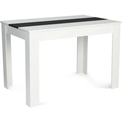 ROZY 6 persone tavolo da pranzo rettangolare bianco e nero 110 cm