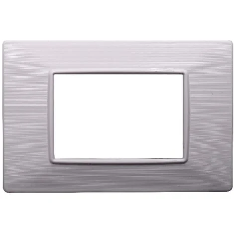 Placca compatibile Vimar Plana 3 moduli plastica colore bianco satinato Ettroit EV85301