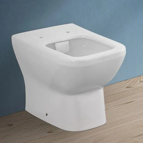 Wc filomuro senza brida in ceramica scarico universaleSquare