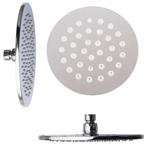 Soffione per doccia bagno moderno 10 cmrotondo effetto pioggia cromato 4"