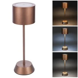 Lampada da tavolo touch ricaricabile, marrone, Aladina