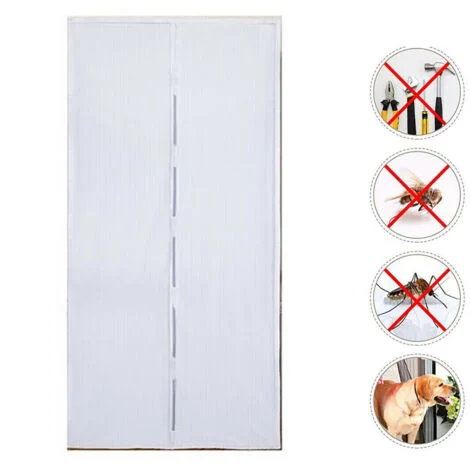 TENDA ZANZARIERA MAGNETICA MAGNETI INSETTI MOSCHE ZANZARE CASA 120X220CM BIANCA