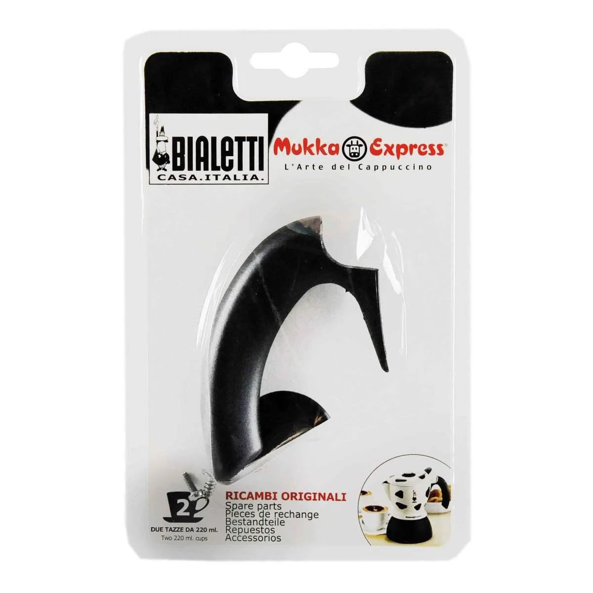 Manico Moka Bialetti Mukka T2 con Pomello Vite