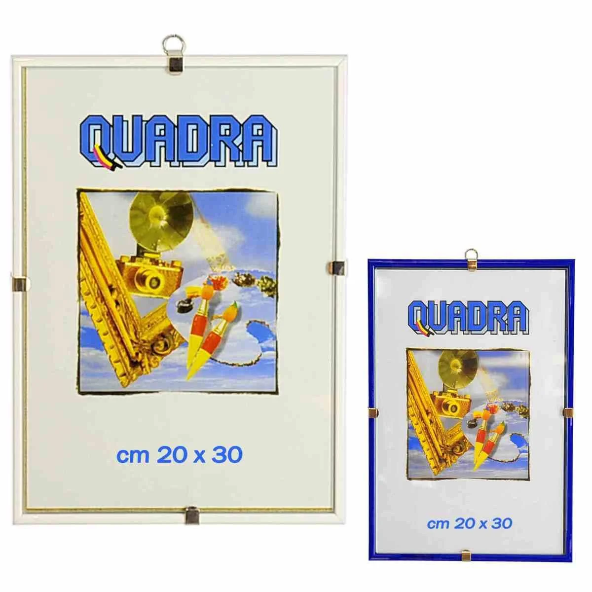 Cornice Giorno Legno Bianco Blu cm.20x30