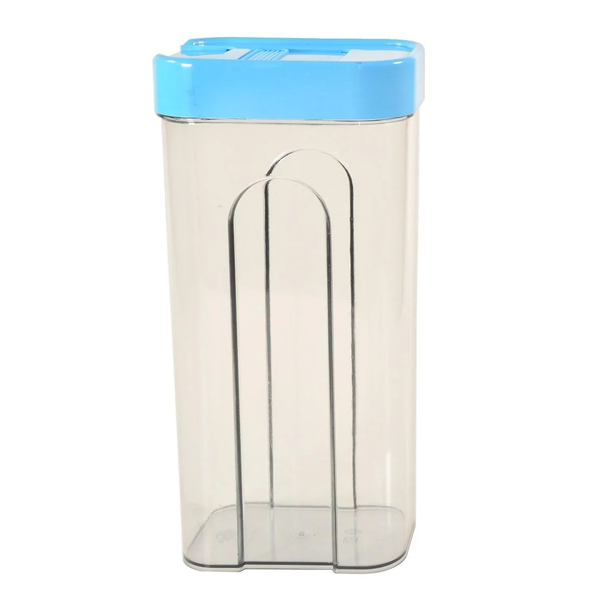 Barattolo PVC Pasta Trasparente Alto con Tappo Blu