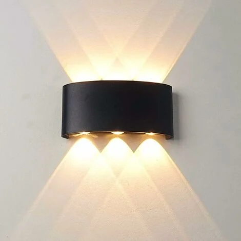APPLIQUE MODERNA LUCE A LED LAMPADA DA PARETE MURO DA 16W PER ESTERNO NERO LUCE CALDA 3000K