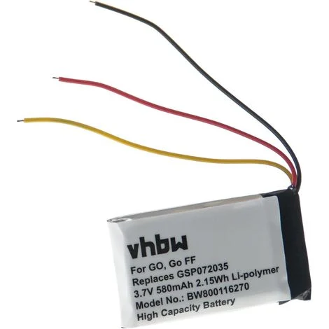 vhbw batteria sostituisce JBL GSP072035 per casse, altoparlanti, speaker (580mAh, 3,7V, Li-Poly)