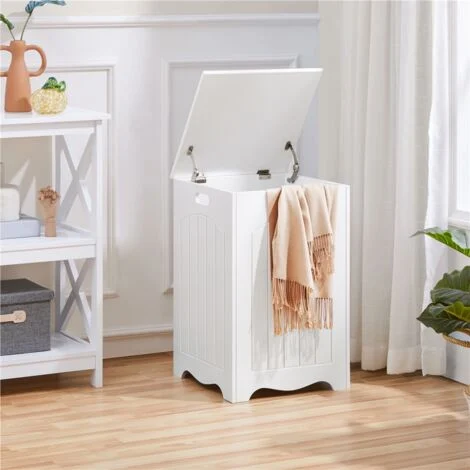 Yaheetech Mobiletto Portabiancheria da Bagno Cesto Sporco con Coperchio Armadietto Salvaspazio Organizzazione Bucato 40 × 40 × 61 cm