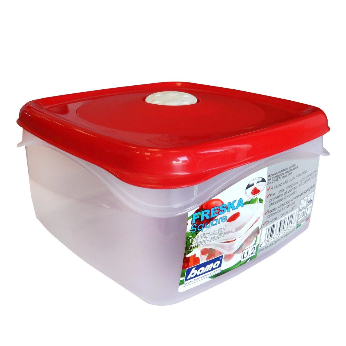Contenitore PVC Quadro Bama Rosso Lt.2