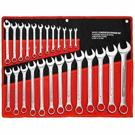 Set Chiavi Combinate 25pz Fisse e Stella 6-32mm in Acciaio Carbonio con Astuccio