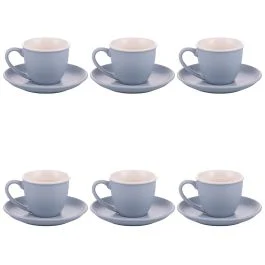 Set 6 tazzine caffè 100 ml con piattino, Cristallo di luna, Forma