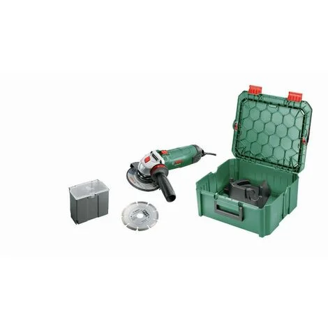 Smerigliatrice angolare 1 PWS 850-125 BOSCH + 2 accessori + 1 cassetta degli attrezzi SystemBox - 06033A270A